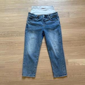 Blanqi Denim Postpartum Support Straight Crop Jeans - Sunfade Wash Sz 12
